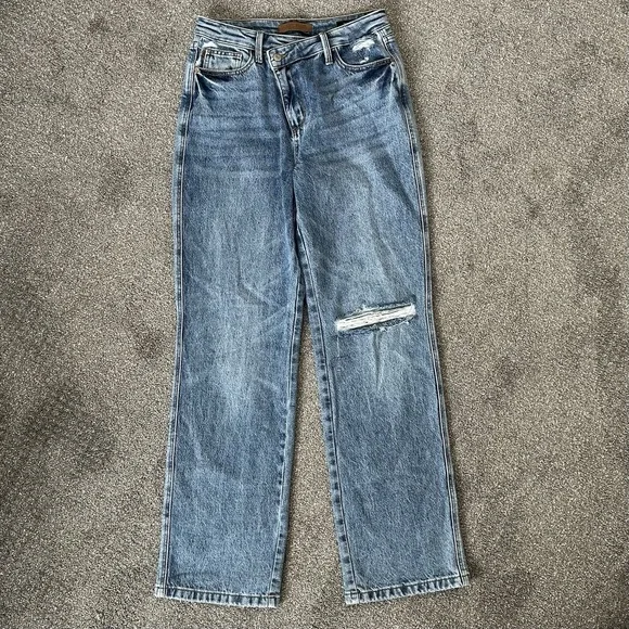 Judy Blue Something New CrossOver Hi-Rise Dad Jeans~Women's 7/28 - Picture 2 of 15